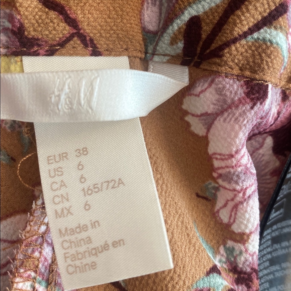 H&M Blue Striped and Floral Tan Capris - Picture 14 of 16